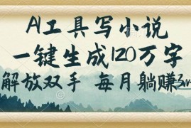 实战（14256期）AI工具写小说，一键生成120万字，解放双手，每月躺赚3w+02-20中创网