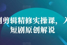 实战短剧剪辑精修实操课，入门短剧原创解说11-08冒泡网