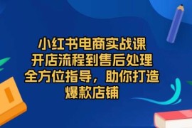 2024最新小红书电商实战课，开店流程到售后处理，全方位指导，助你打造爆款店铺12-09福缘网