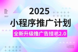 每天2025小程序推广计划，撸广告挂JI3.0玩法，日均5张【揭秘】01-27冒泡网