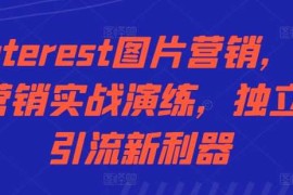 最新项目Pinterest图片营销，社交营销实战演练，独立站引流新利器10-25冒泡网