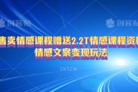 实操热门给力项目项目，售卖情感课程，赠送2.2T情感课程资料，情感文案变现玩法