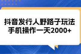 简单项目（13220期）抖音发行人野路子玩法，手机操作一天2000+11-04中创网