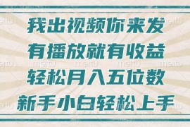 简单项目（13667期）不剪辑不直播不露脸，有播放就有收益，轻松月入五位数，新手小白轻松上手12-15中创网