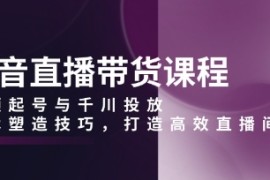 抖音直播带货课程，起号千川投放，话术塑造技巧，打造高效直播间对比抖音号运营