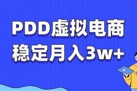 创业项目（13801期）PDD虚拟电商教程，稳定月入3w+，最适合普通人的电商项目12-24中创网