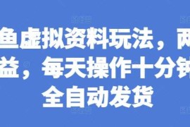 实战闲鱼虚拟资料玩法，两份收益，每天操作十分钟，全自动发货【揭秘】12-04冒泡网