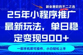 实战（14550期）25年小程序推广最新玩法，稳定日入900+，副业兼职的不二之选03-16中创网