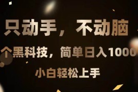 每天（13422期）只动手，不动脑，扫个黑科技，简单日入1000+，小白轻松上手11-22中创网